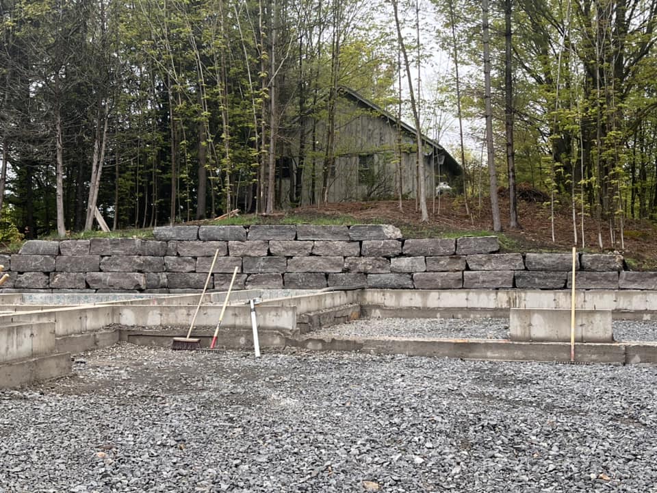 Retaining wall installation